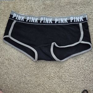 PINK Victoria's Secret Black and Gray Boyshorts